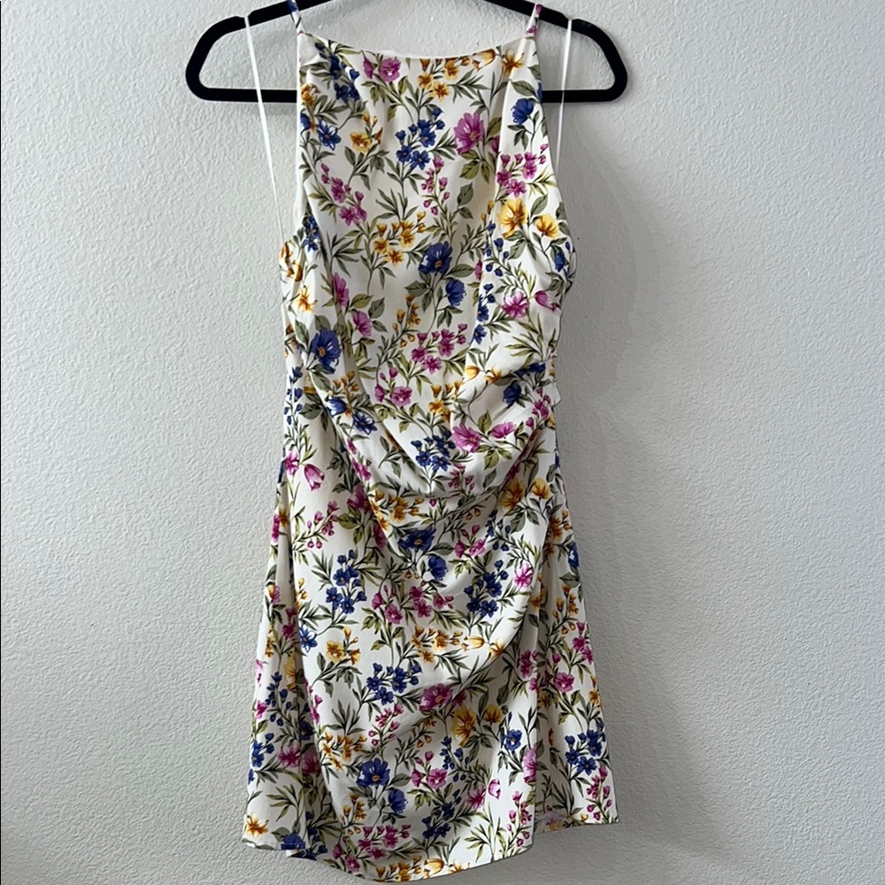 En Saison Floral Halter Mini Dress size L NWT